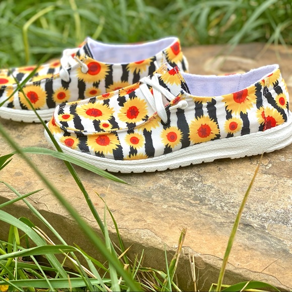 Stripes/Zebra & Sunflowers Gypsy Jazz Loafers - Picture 2 of 10